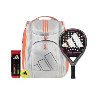 Raquettes de padel adidas Pack Adipower Carbon Light 3.4 + Sac de Raquettes Multigame Gris 3.3